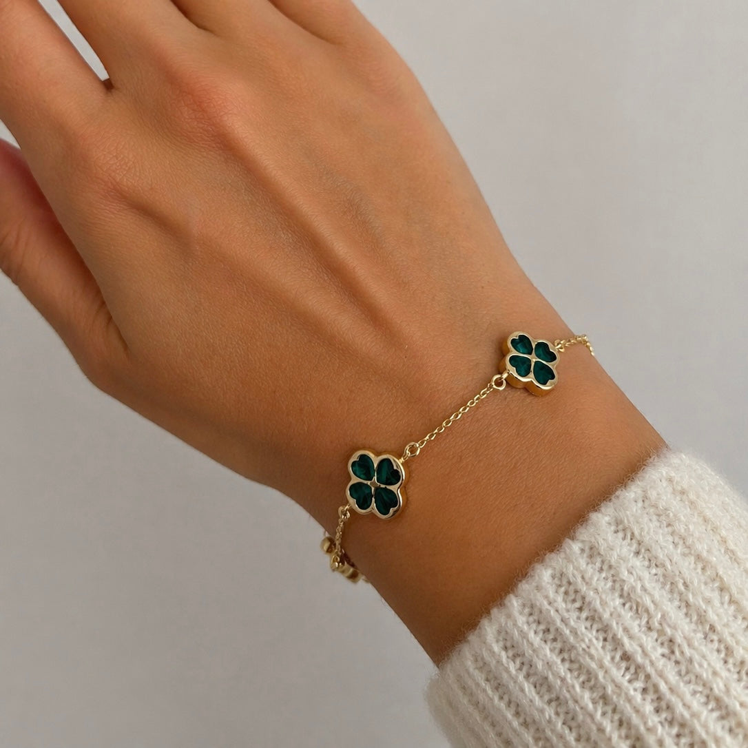 Pulsera de flores pavé