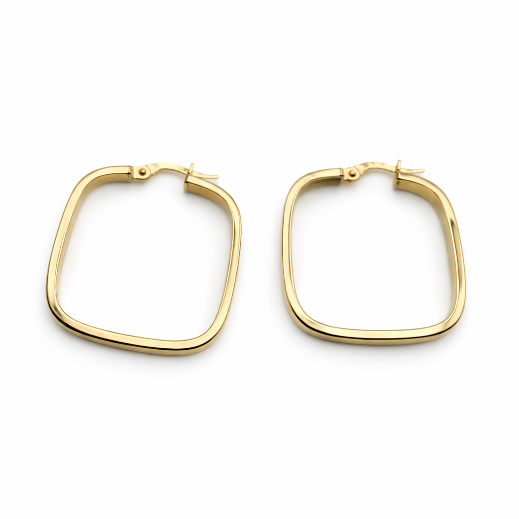 Pendientes de Aros Cuadrados