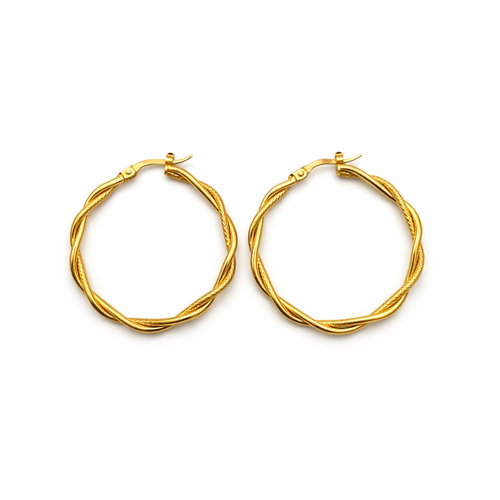 Pendientes Torcidos de Doble Soporte