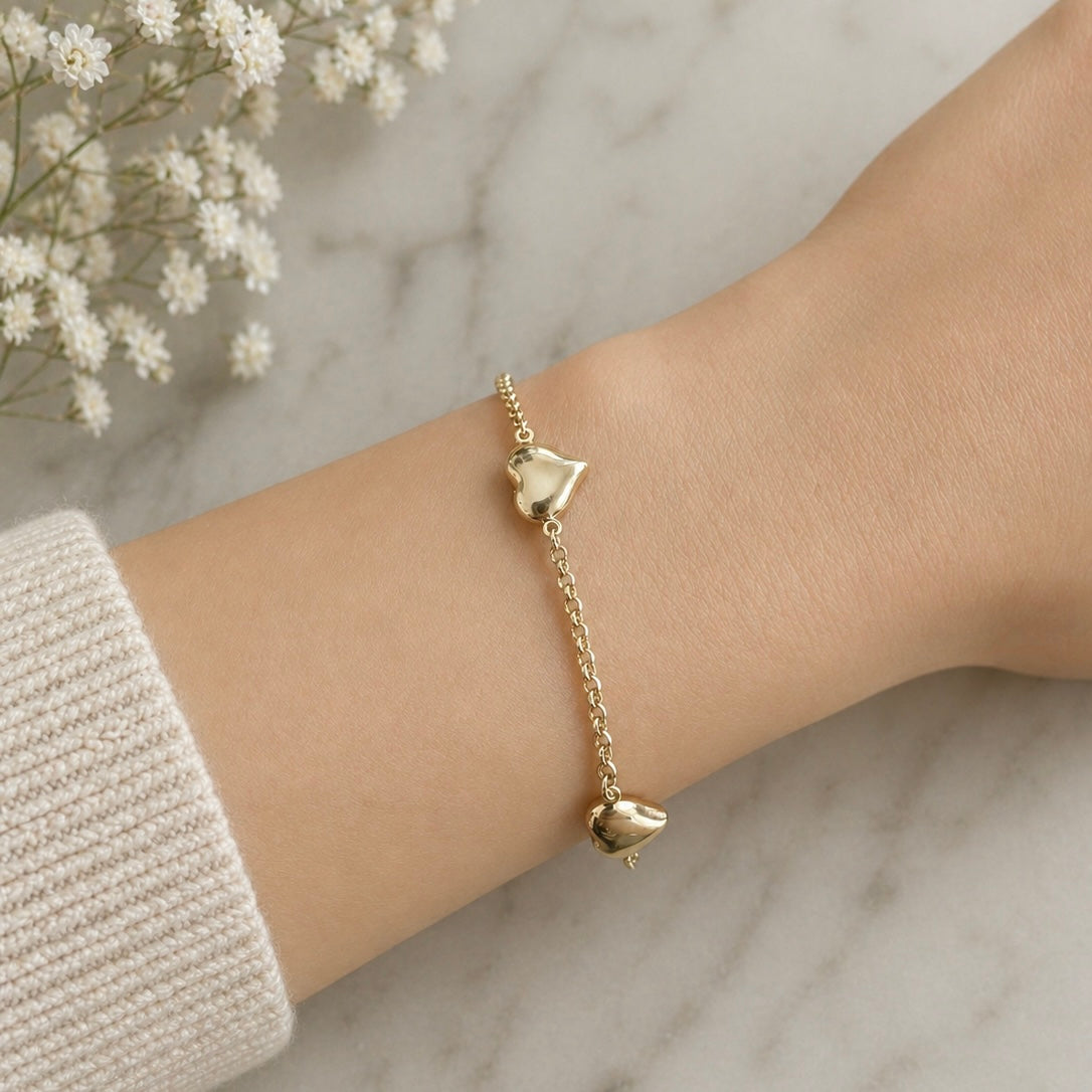 Pulsera de Corazones Enlazados