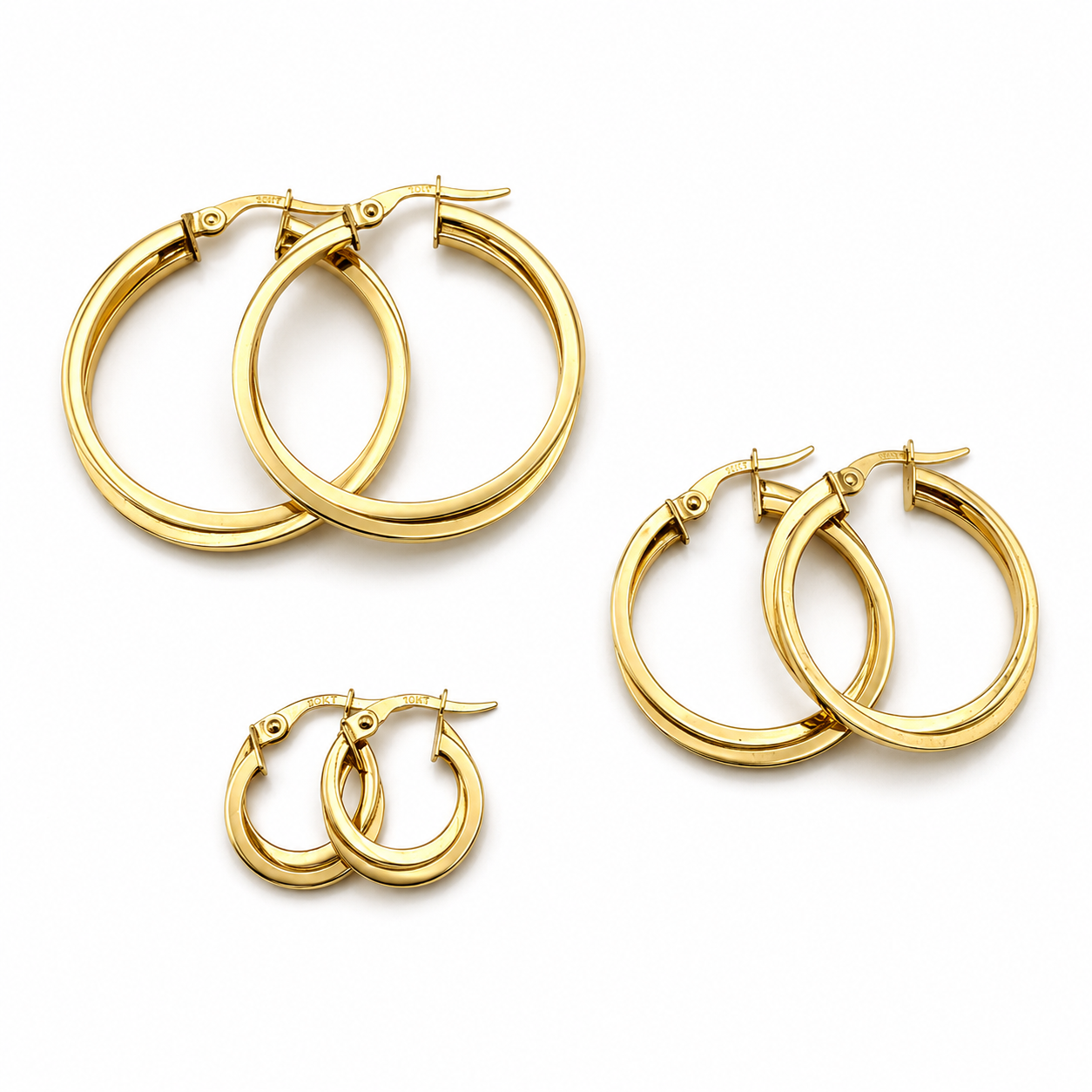 Pendientes de Aro de Doble Capa