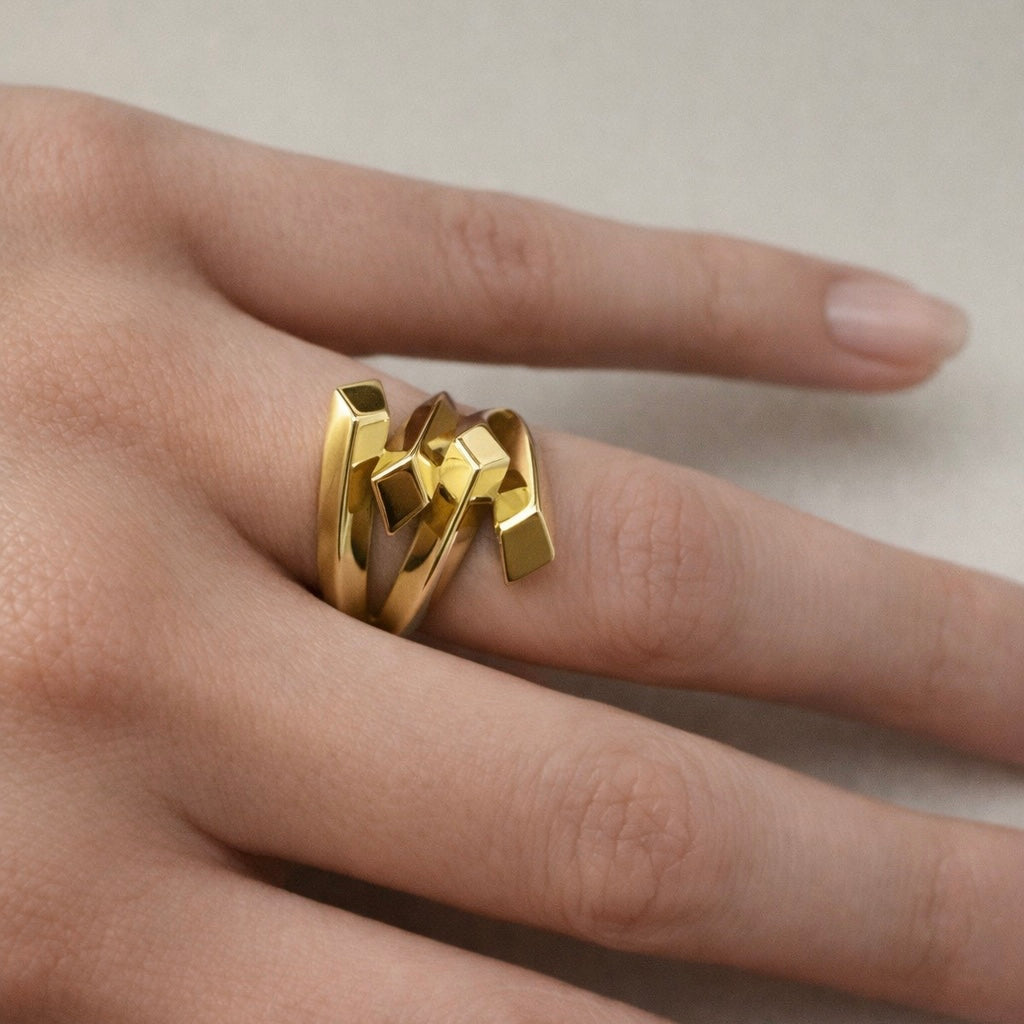 Anillo Envueltos Geométrico