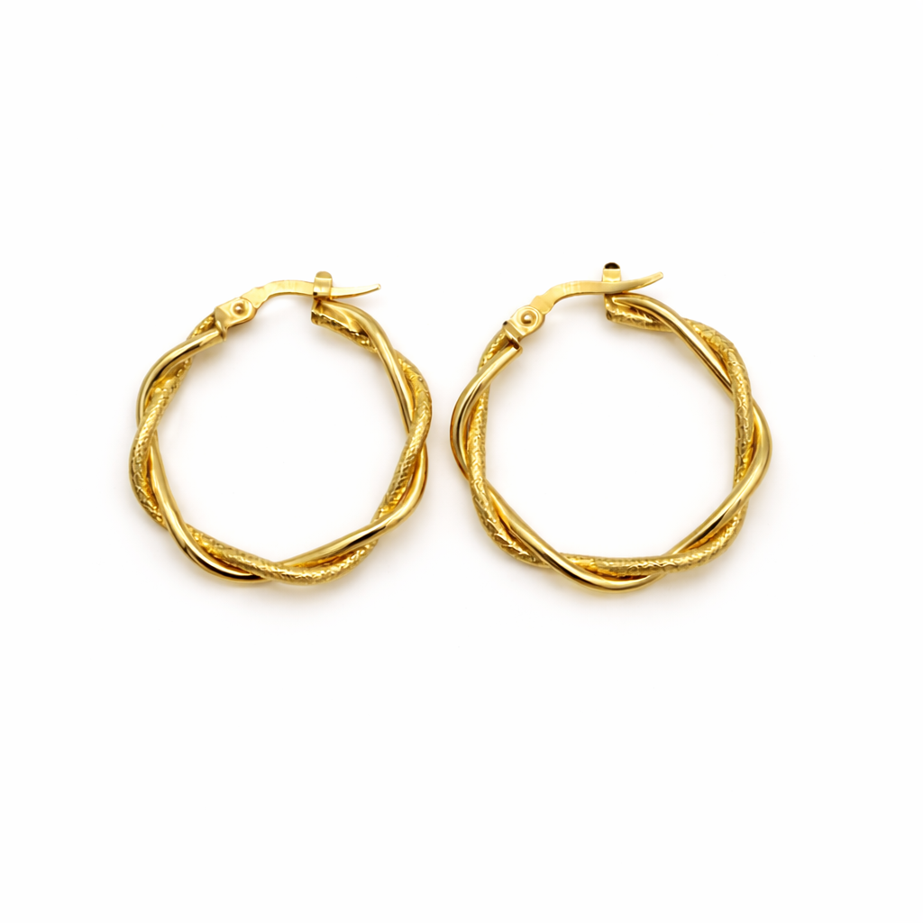 Pendientes Torcidos de Doble Soporte