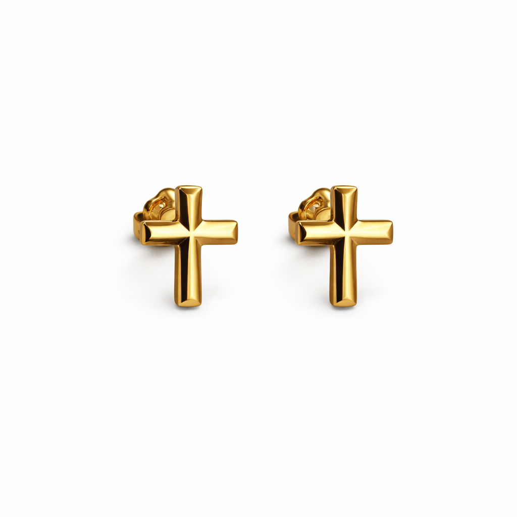 Pendientes de Tachuelas de Cruz