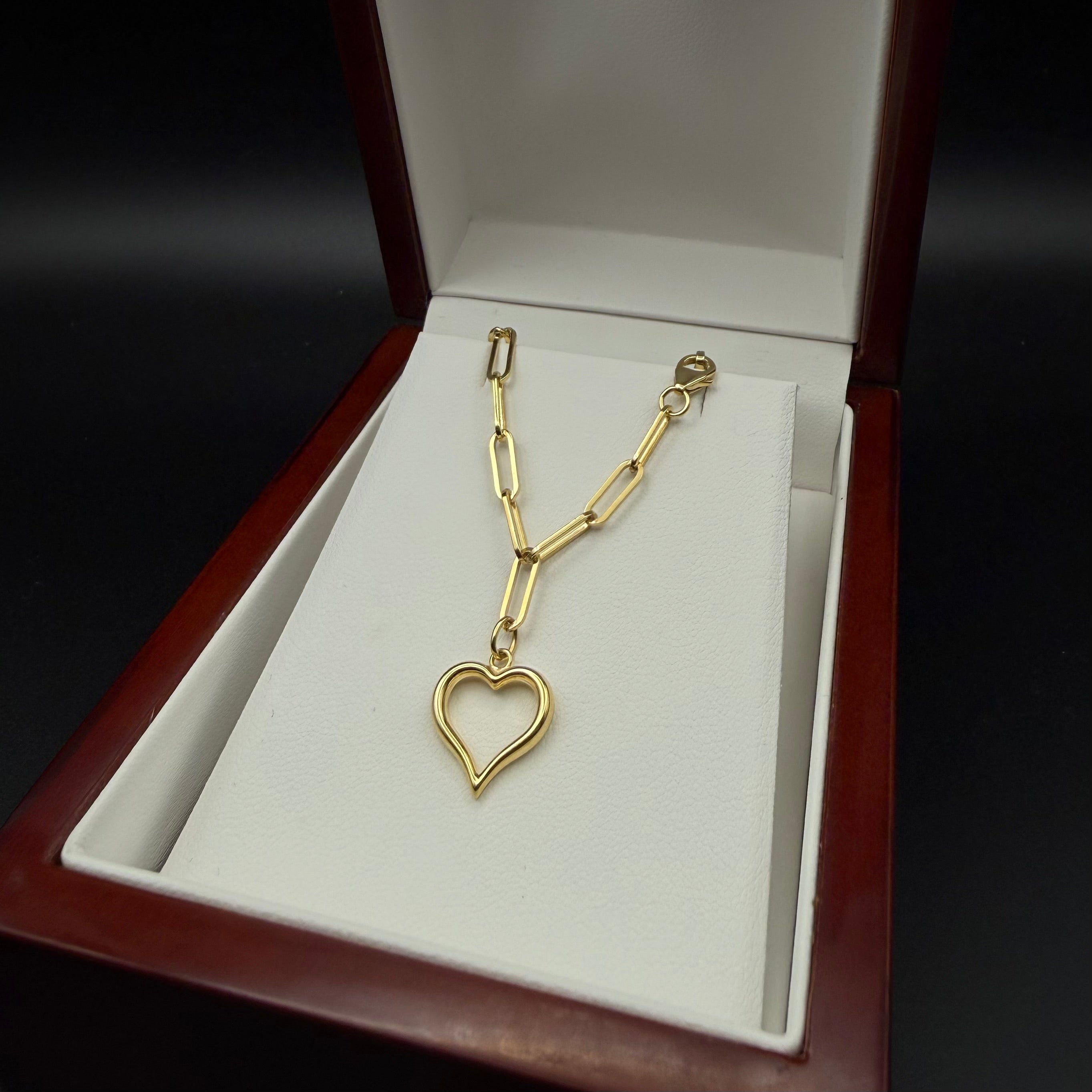 Pulsera de Enlace con Encanto de Corazón